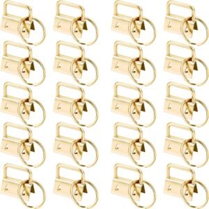 20 Piece Gold Key Fob Hardware with Rings for Wristlets