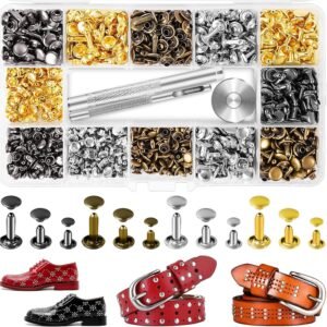 240 Sets Leather Rivets with Setting Tools for DIY Crafts