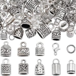 230 Piece Cord End Caps Jewelry Making Findings Supplies Kit