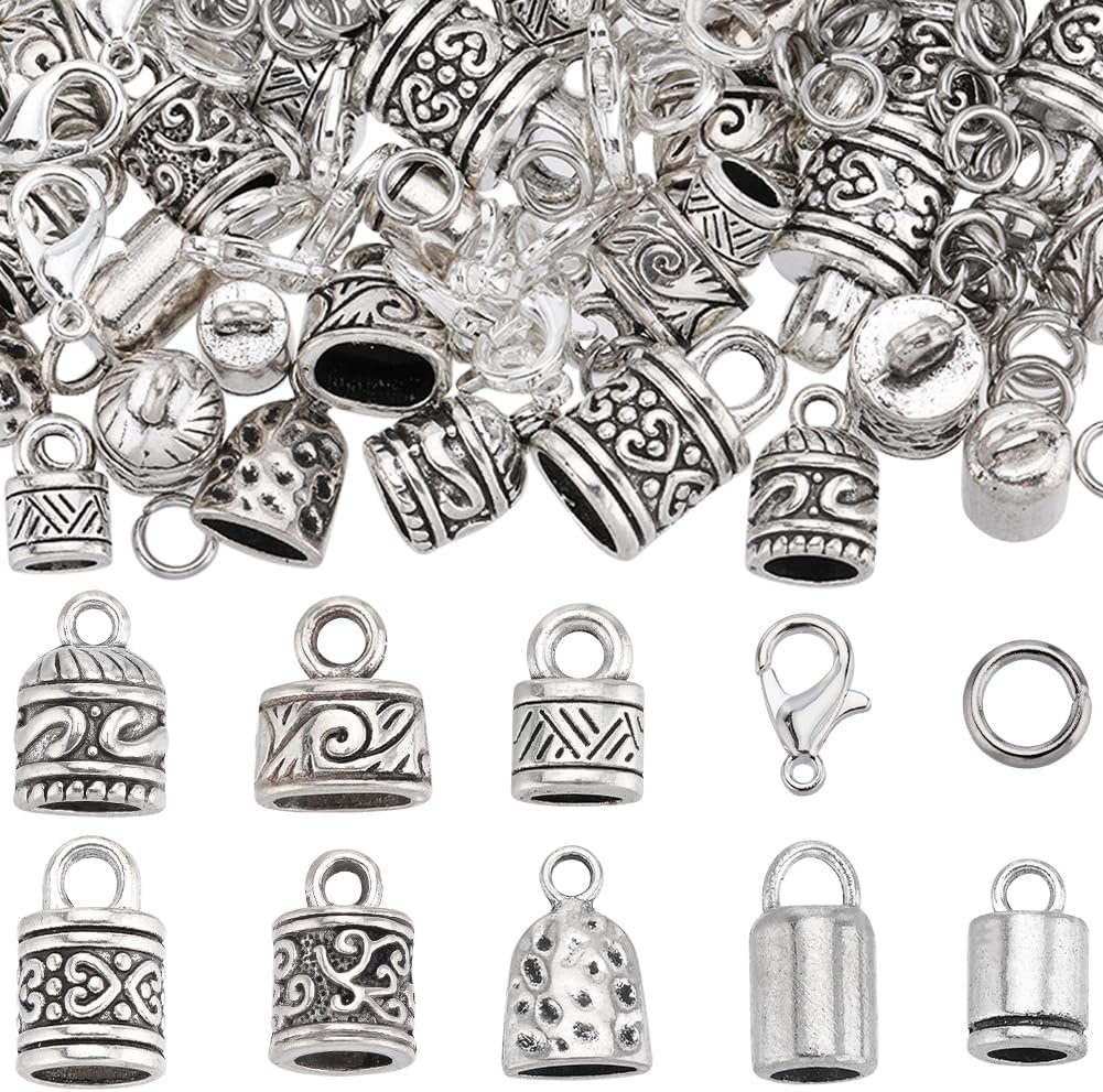 230 Piece Cord End Caps Jewelry Making Findings Supplies Kit