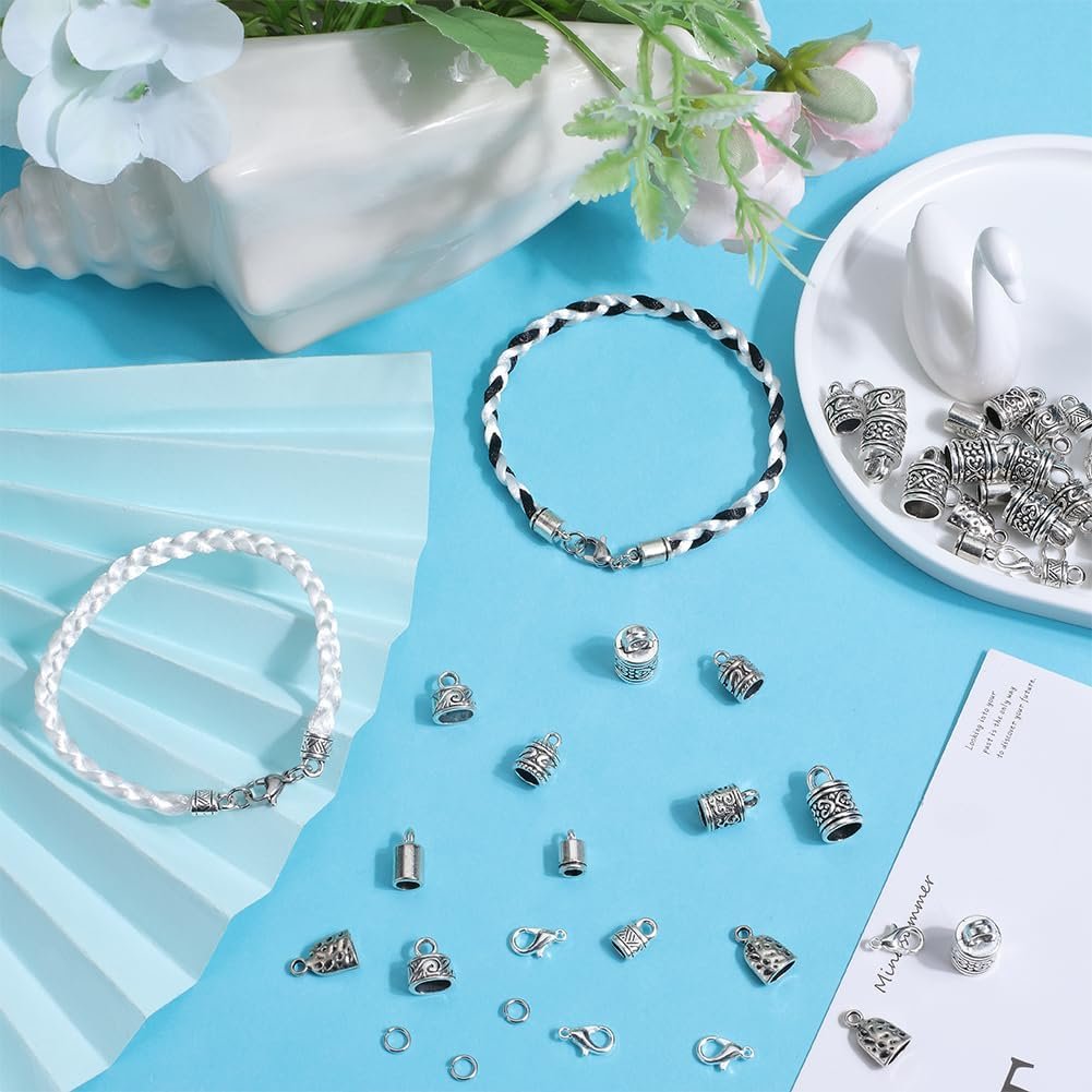 230 Piece Cord End Caps Jewelry Making Findings Supplies Kit - Image 3